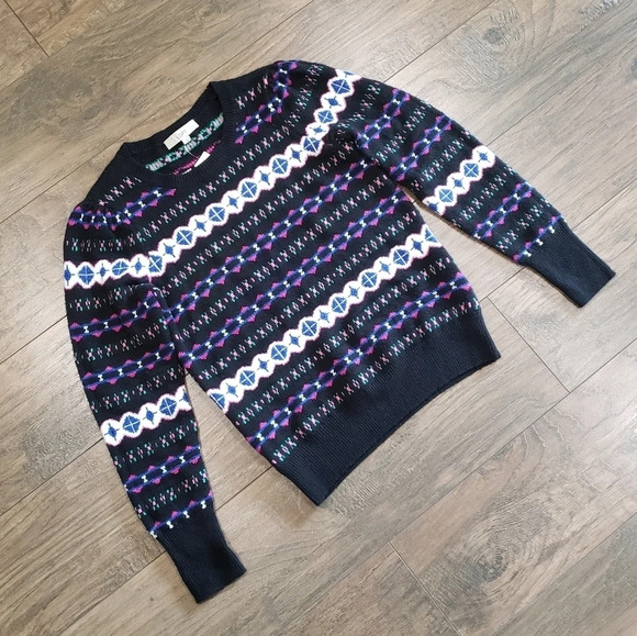 NWT LOFT Geometric Design Sweater Size Small - Picture 2 of 7